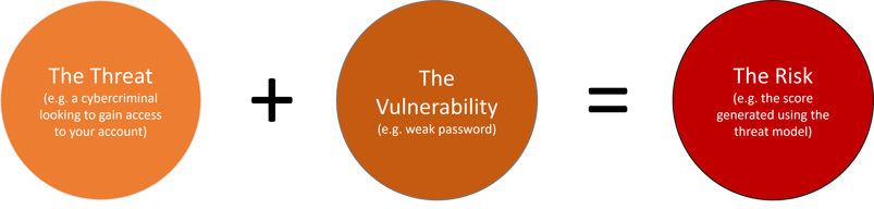 The Threat + The Vulnerability  = the Risk 